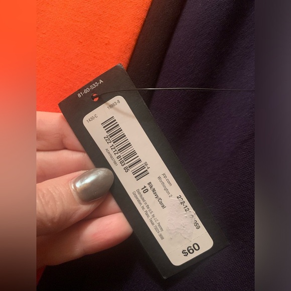 Worthington dress size 10 NWT. Orange and Navy - Picture 5 of 8